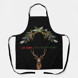 Delantal Apron Navidades con temas de ciervo
