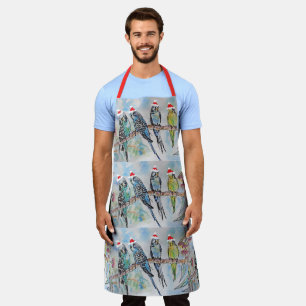 Delantal Apron Navidades de aves de Santa Budgies Budgie