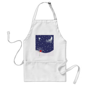 Delantal Apron Navidades de aves rojas