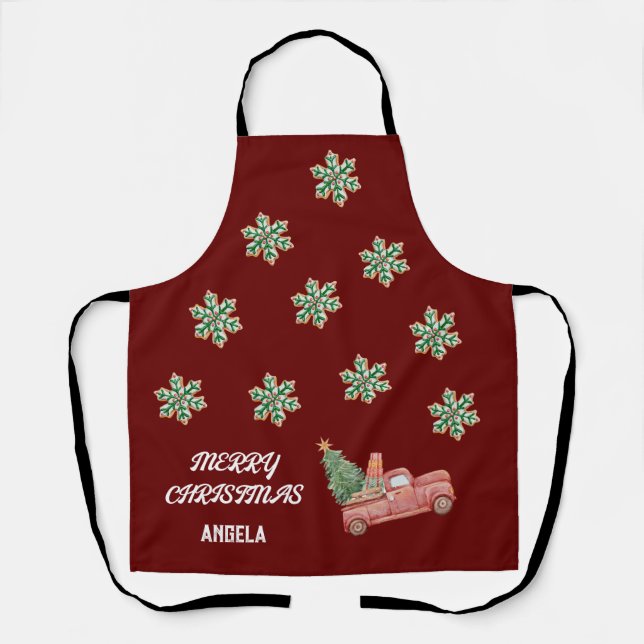 Delantal Apron, Navidades de copos de nieve (Anverso)