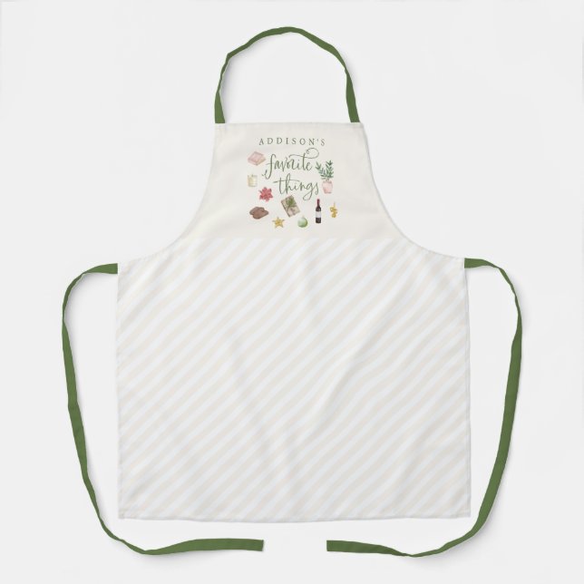 Delantal Apron Navidades de cosas favoritas personalizadas (Anverso)