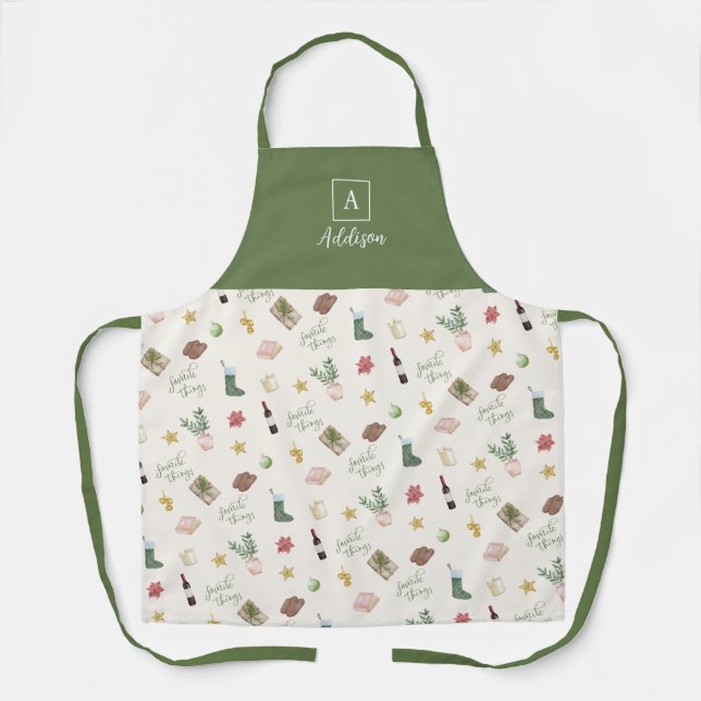Delantal Apron Navidades de cosas favoritas personalizadas (Anverso)