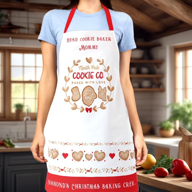 Delantal Apron, Navidades de Cute Cookie (Cute Cookie Baking Christmas Apron)