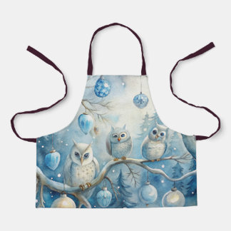 Delantal Apron Navidades de Lechuzas de Invierno