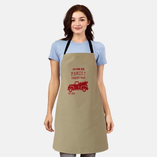 Delantal Apron Navidades de nombres personalizados de camió (Gastado)