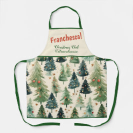 Delantal Apron Navidades de pinos rústicos