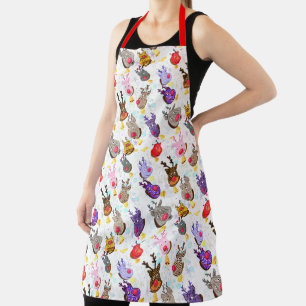 Delantal Apron Navidades de renos con campanas