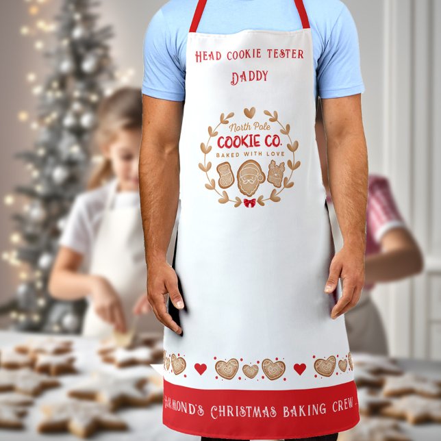 Delantal Apron, Navidades familiares de Cocina Cuta (Cute Cookie Baking Family Christmas Apron)