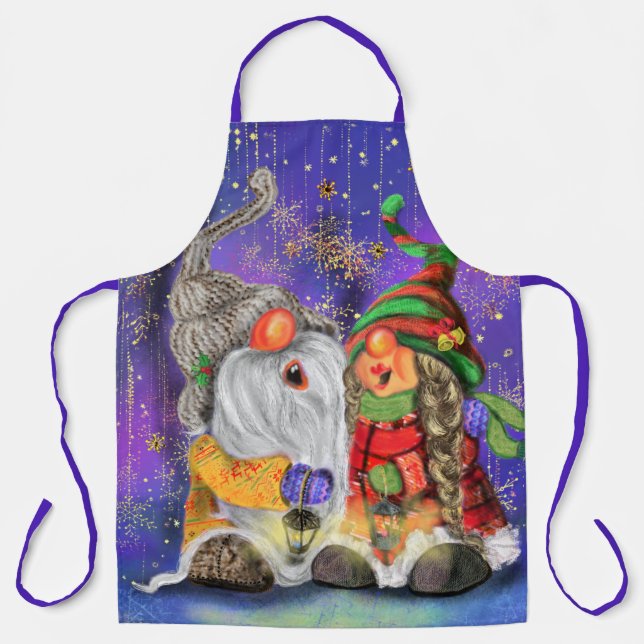 Delantal Apron Navidades Gnomes Feliz (Anverso)