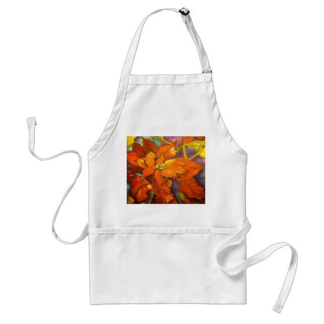 Delantal Apron — Navidades Poinsettia (Frente)