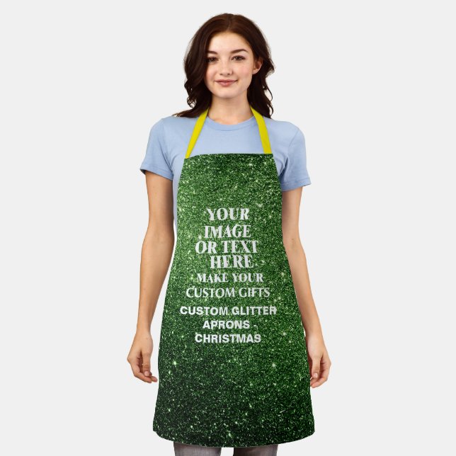 Delantal Apron, Navidades Purpurinas verdes - Gif Personali (Gastado)