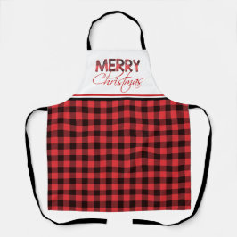 Delantal Apron: Navidades rojos y negros con cola de búfalo