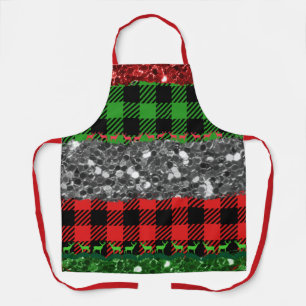 Delantal Apron Navidades únicos del patrón rojo vivo