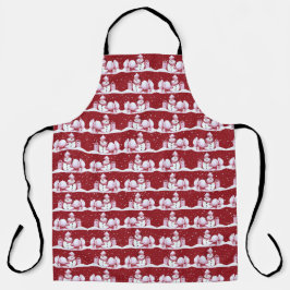 Delantal Apron navideño Navidad de nieve rojo