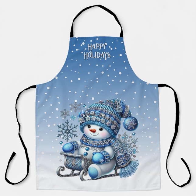 Delantal Apron navideño Navidades de Snowman (Anverso)