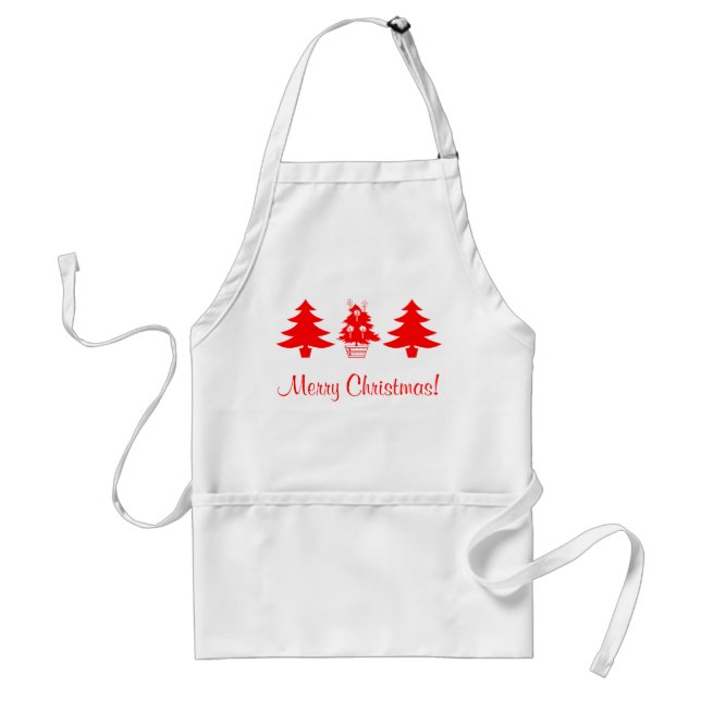 Delantal Apron navideño rojo (Frente)