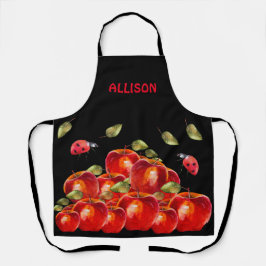 Delantal Apron negro de la Manzana Roja