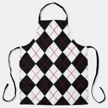 Apron negro y blanco argyle