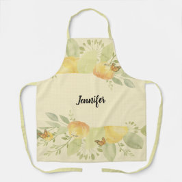 Delantal Apron Pale Yellow Floral Design