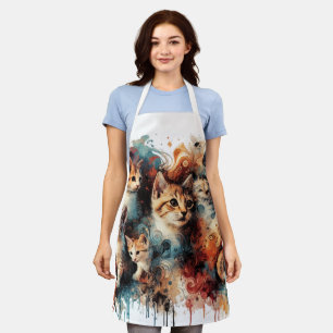 Delantal Apron Para Amantes Del Gato - Pinturas Artísticas