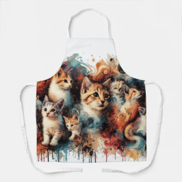Delantal Apron Para Amantes Del Gato - Pinturas Artísticas