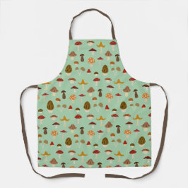 Delantal Apron patrón de hongos de otoño