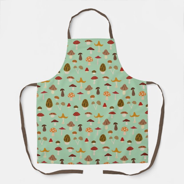 Delantal Apron patrón de hongos de otoño (Anverso)