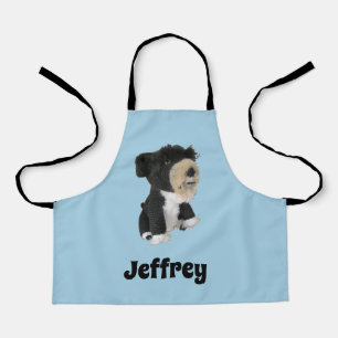 Delantal Apron - Perro de juguete blanco y negro
