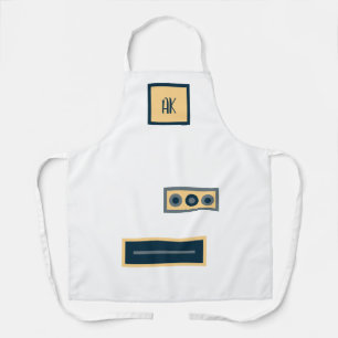 Delantal Apron personalizado amarillo blanco divertido retr
