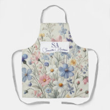Apron personalizado con cocina de flores silvestre
