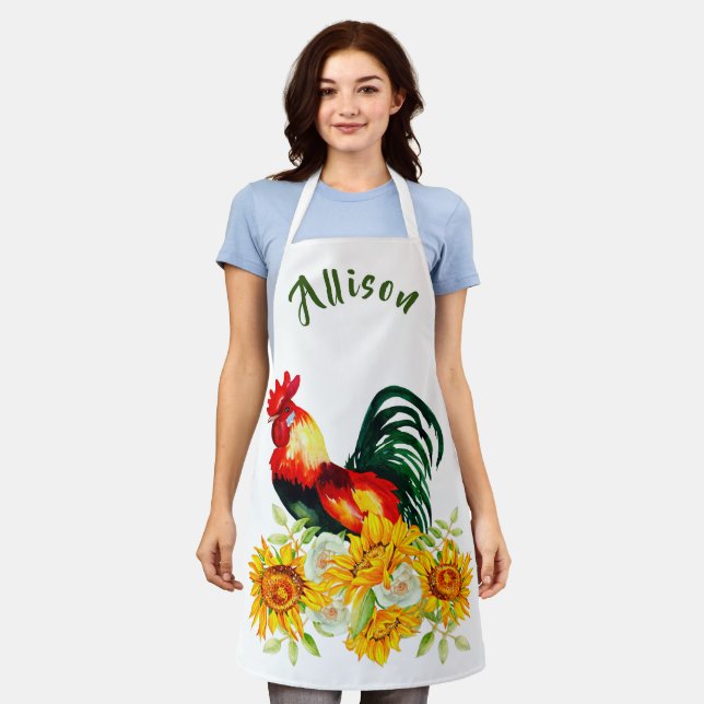 Delantal Apron personalizado con girasoles (Gastado)