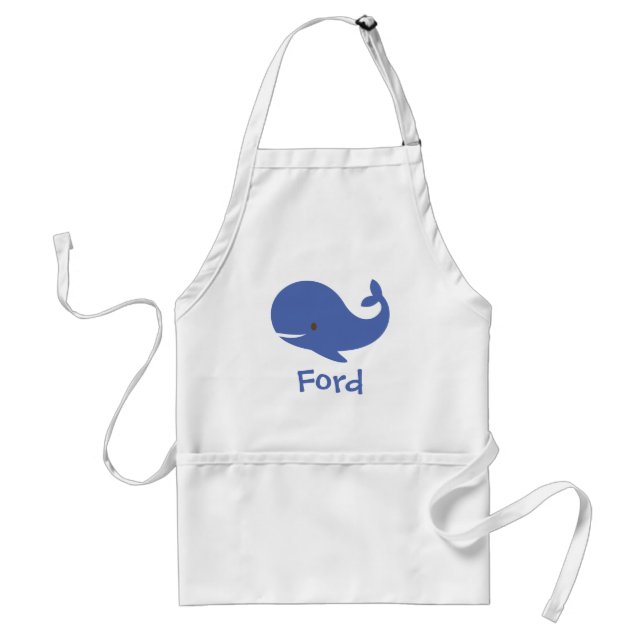 Delantal Apron personalizado de ballena azul (Frente)