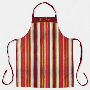Delantal Apron personalizado de banda roja y dorada
