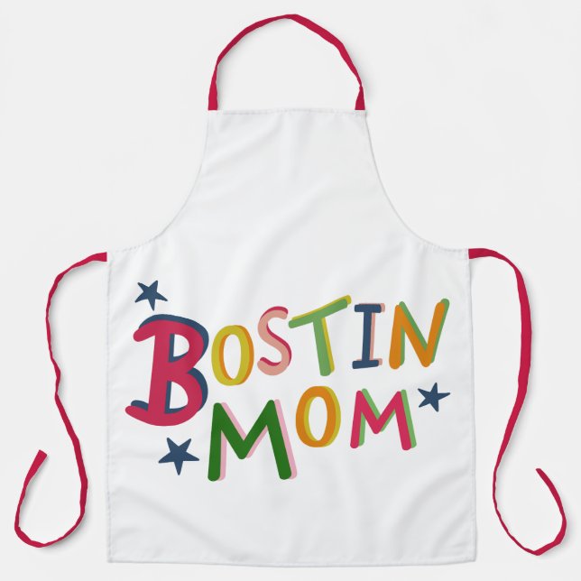 Delantal Apron personalizado de Bostin Mamá en el país negr (Anverso)