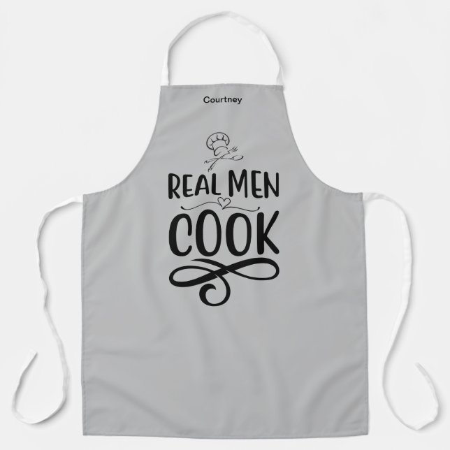Delantal Apron personalizado de "Cocina de Hombres Reales" (Anverso)