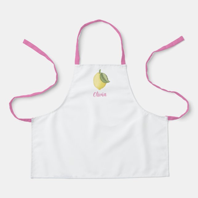 Delantal Apron personalizado de cocina de limón - rosa (Anverso)
