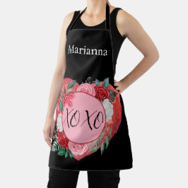 Delantal Apron personalizado de color acuático moderno flor