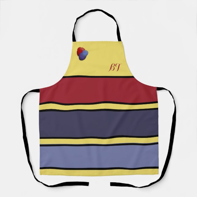 Delantal Aprón personalizado de color arándano de frambuesa (Anverso)