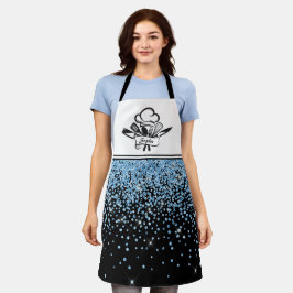 Delantal Aprón personalizado de contrafecto negro y Purpuri