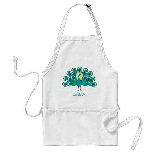 Delantal Apron personalizado de Cute Peacock (Frente)