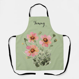 Delantal Aprón personalizado de flor silvestre de color de