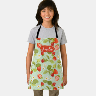 Delantal Apron personalizado de floral infantil, barbacoa d