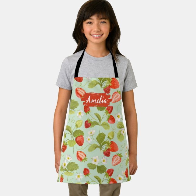 Delantal Apron personalizado de floral infantil, barbacoa d (in situ)