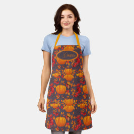 Delantal Apron personalizado de la calabaza de otoño