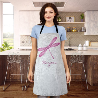 Delantal Apron personalizado de la libélula magenta