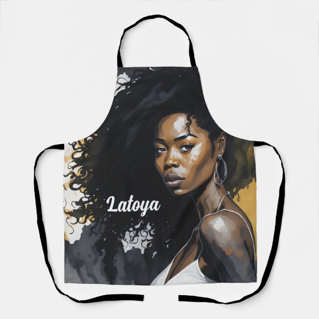 Delantal Apron personalizado de la mujer negra (Anverso)