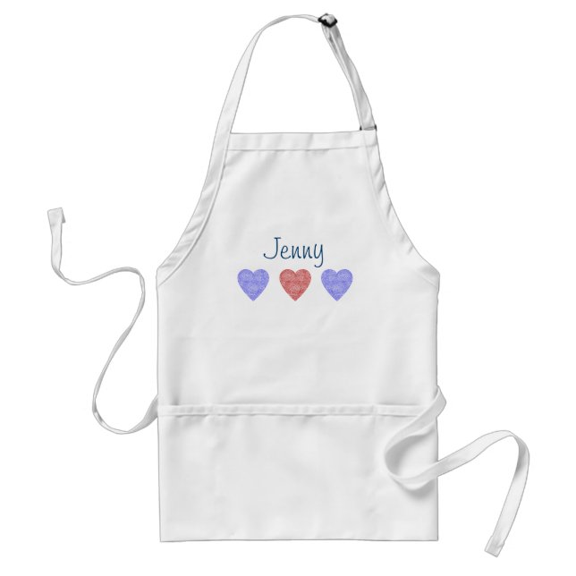 Delantal Apron personalizado de los corazones patriotas (Frente)