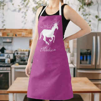 Delantal Apron personalizado de magenta unicornio
