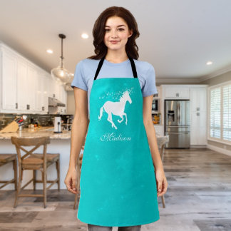 Delantal Ápron personalizado de Turquoise Unicorn