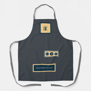 Delantal Apron personalizado del retro oscuro gris divertid
